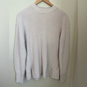 Lululemon Merino Wool-Blend Ribbed Crewneck Sweater Size 6 Light Grey